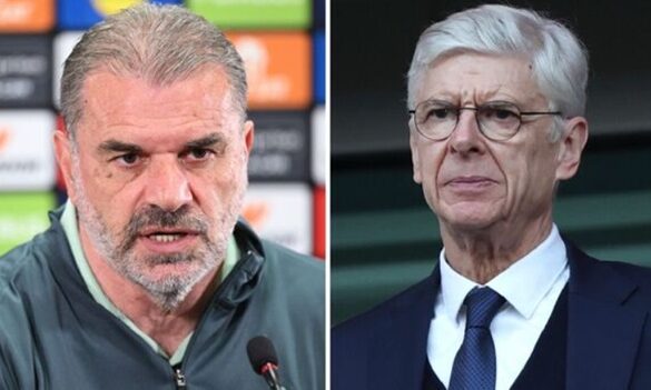 Arsene Wenger và Ange Postecoglou tranh cãi về cúp C1